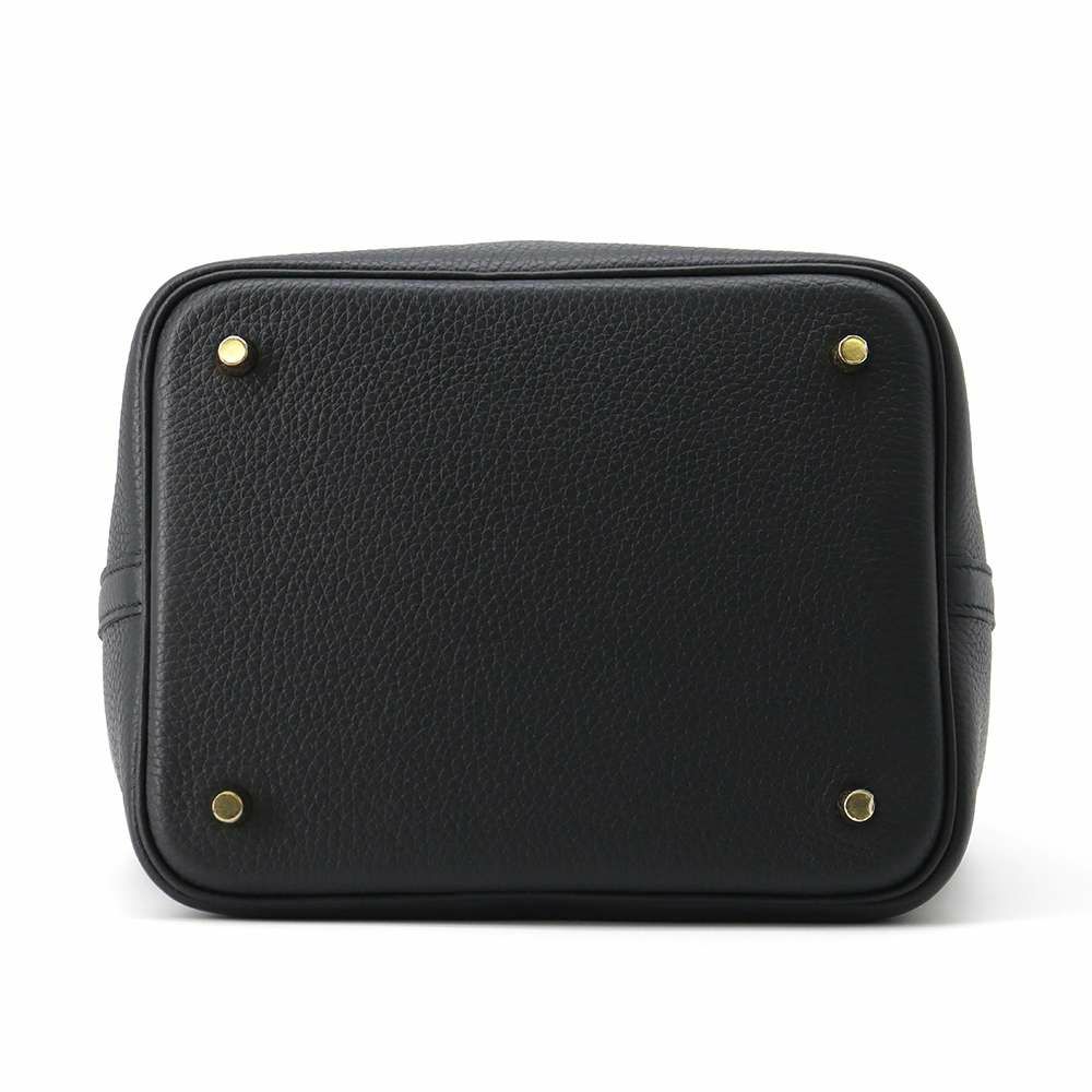 エルメス ハンドバッグ ピコタンロックMM ブラック/ゴールド金具 トリヨンクレマンス W刻印 黒
