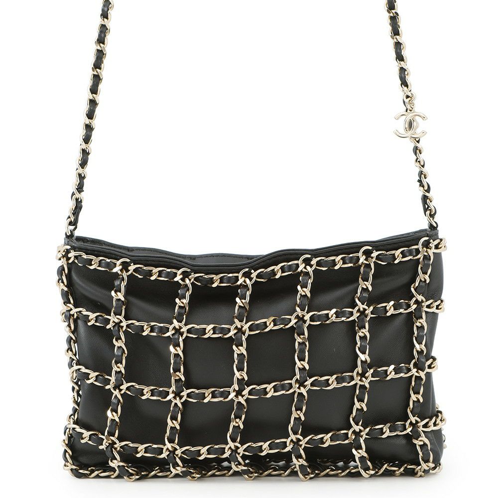 シャネル チェーンショルダーバッグ ココマーク ラムスキン AS1622 CHANEL 黒