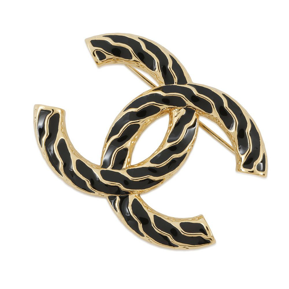 シャネル ブローチ ココマーク メタル B24P CHANEL アクセサリー 黒