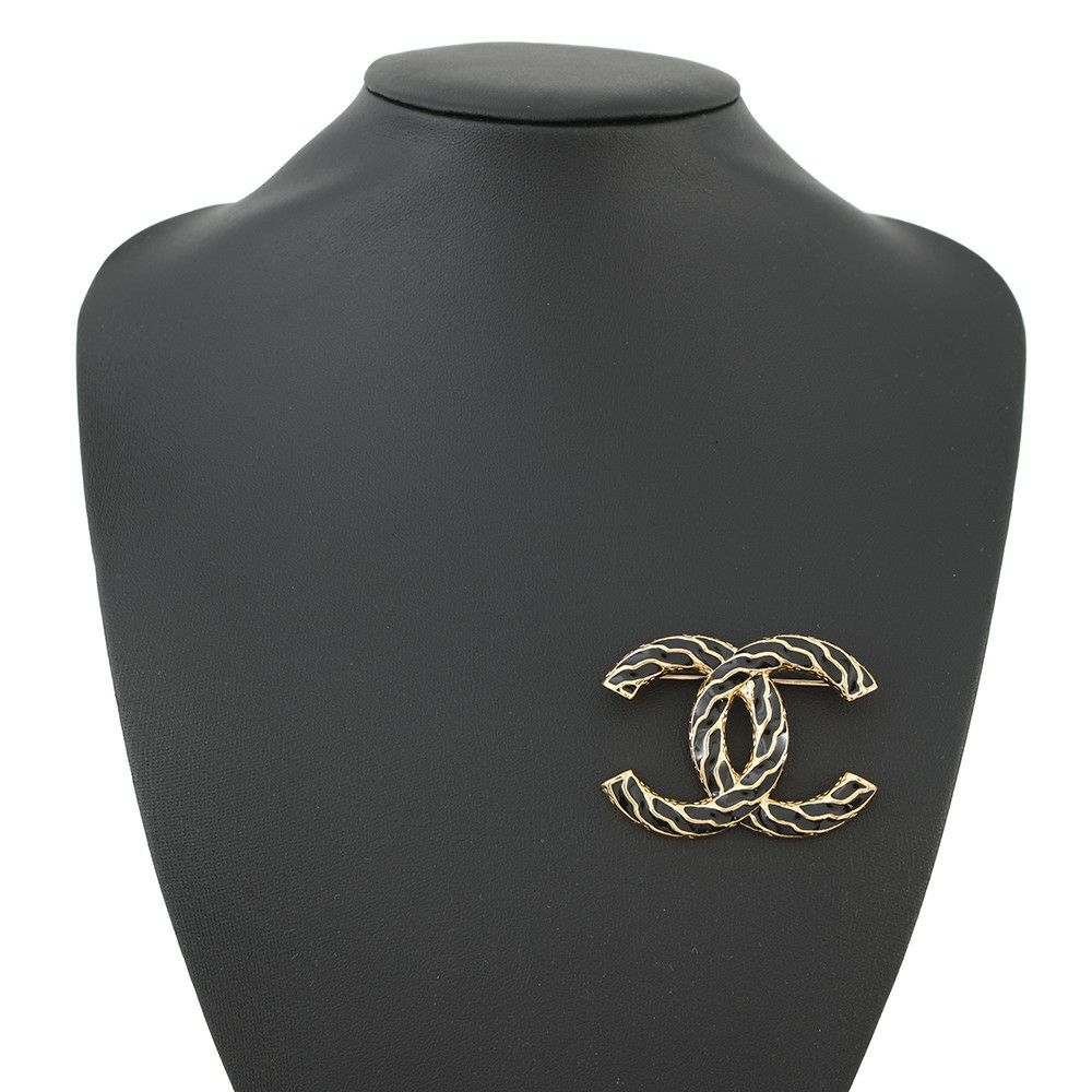 シャネル ブローチ ココマーク メタル B24P CHANEL アクセサリー 黒