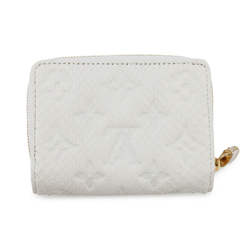 ルイヴィトン 二つ折り財布 モノグラム パイソン ポルトフォイユ・ルー N82402 LOUIS VUITTON 白 ホワイト