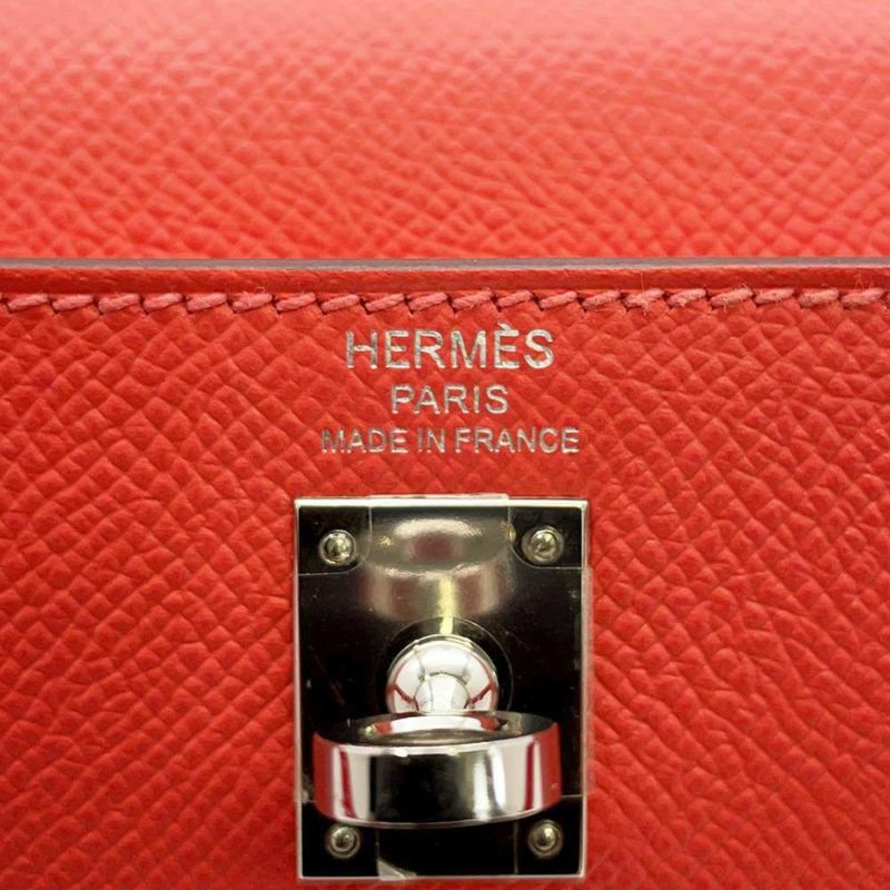 エルメス ハンドバッグ ケリー25 外縫い ローズジャイプール/シルバー金具 ヴォーエプソン X刻印 2wayショルダー