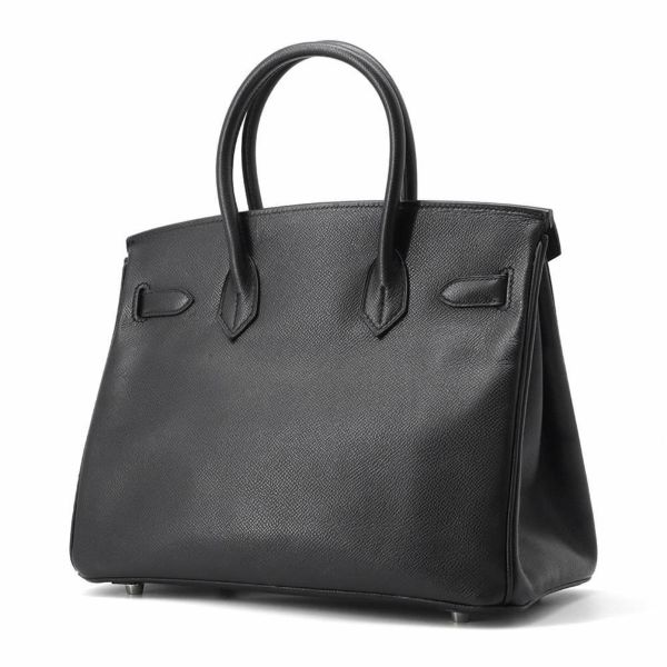 エルメス バーキン30 ブラック/シルバー金具 ヴォーエプソン K刻印 HERMES Birkin ハンドバッグ  黒