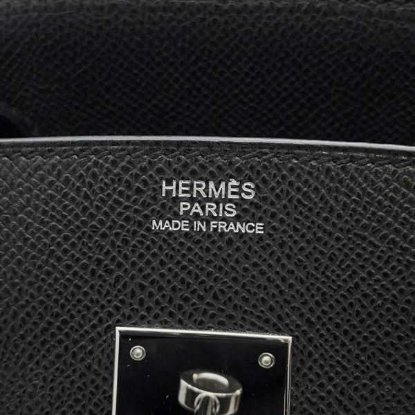 エルメス バーキン30 ブラック/シルバー金具 ヴォーエプソン K刻印 HERMES Birkin ハンドバッグ  黒