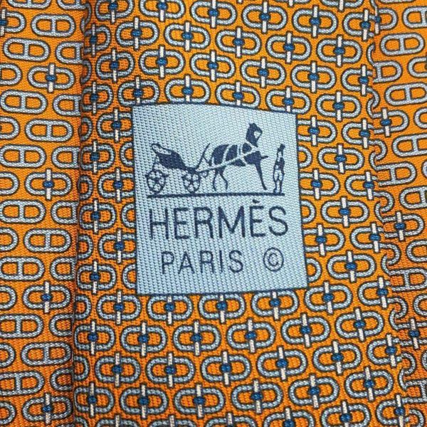 エルメス ネクタイ シェーヌダンクル 総柄 シルク HERMES メンズ