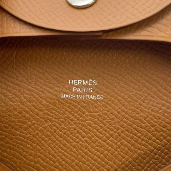 エルメス コインケース バスティア ゴールド ヴォーエプソン Ｂ刻印 HERMES　小銭入れ