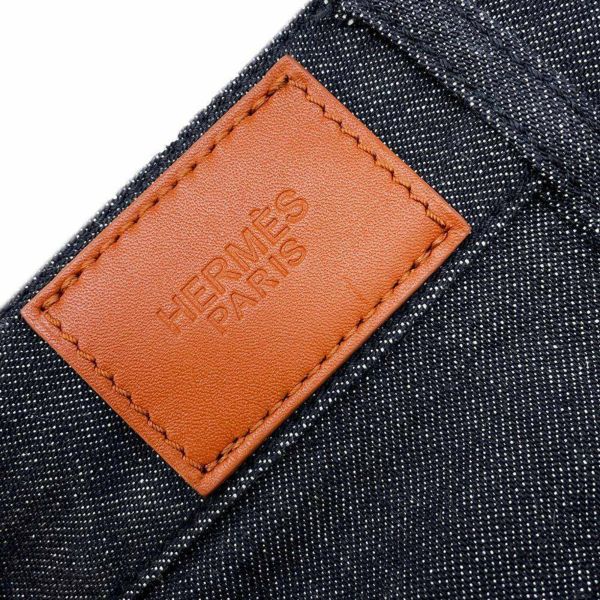 エルメス パンツ デニム コットン レディースサイズ40 HERMES ボトムス アパレル 黒