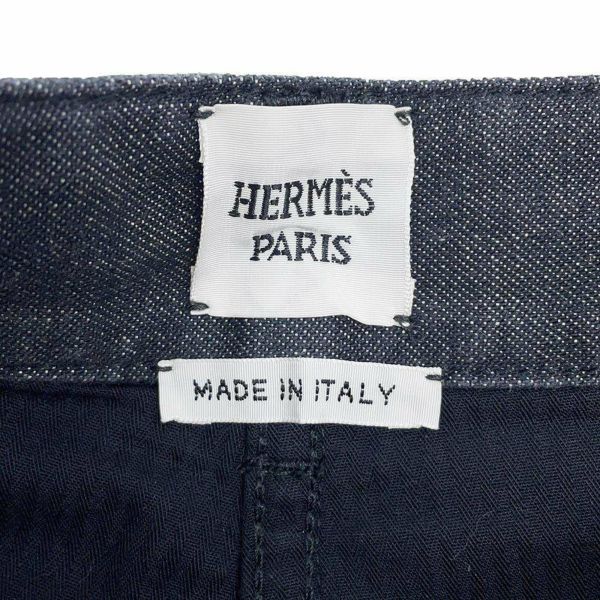 エルメス パンツ デニム コットン レディースサイズ40 HERMES ボトムス アパレル 黒