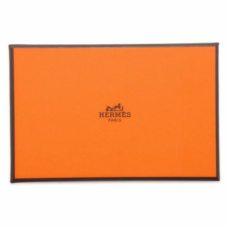 エルメス コインケース カルヴィ デュオ ブラック/シルバー金具 ヴォーエプソン W刻印 黒