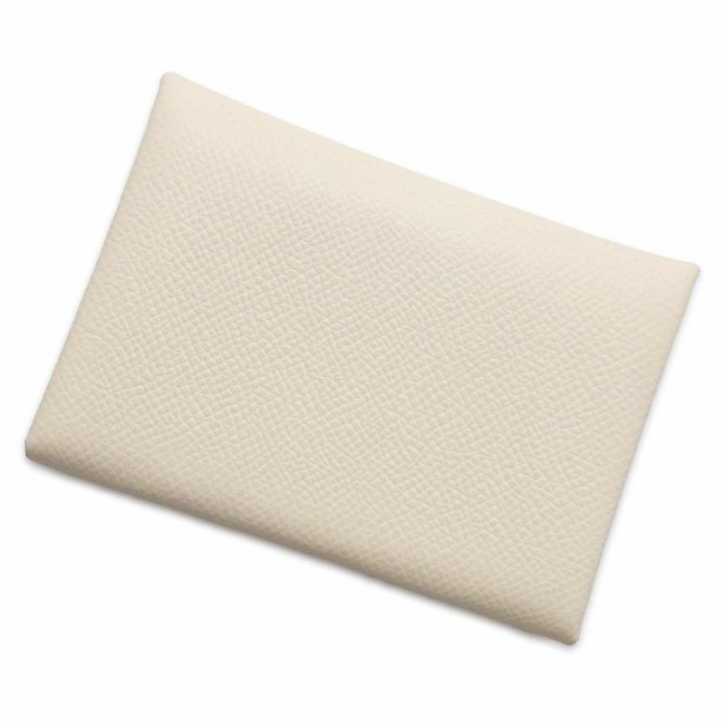 エルメス コインケース カルヴィ デュオ ヴェルソ ナタ/ジョーヌプッサン/シルバー金具 ヴォーエプソン U刻印