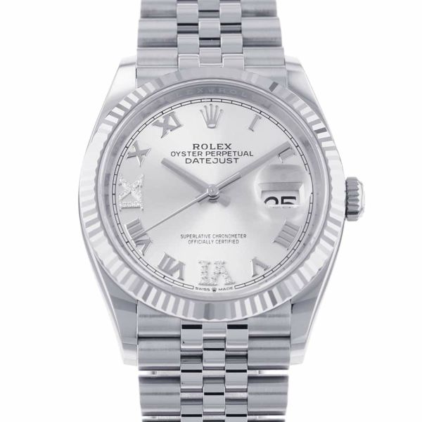 ロレックス デイトジャスト36 SS/K18WG ランダムシリアル ルーレット 126234 ROLEX シルバー文字盤