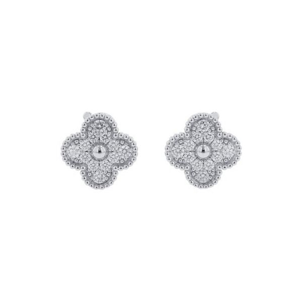 ヴァンクリーフ＆アーペル ピアス ヴィンテージ アルハンブラ　ダイヤ　片方 銀座店］Van Cleef & Arpels ヴァンクリーフ＆アーペル ※片方