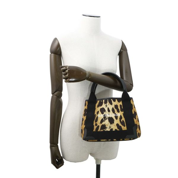 バレンシアガ ハンドバッグ レオパード ネイビーカバ XS 390346 ポーチ付 BALENCIAGA 2wayショルダーバッグ 黒