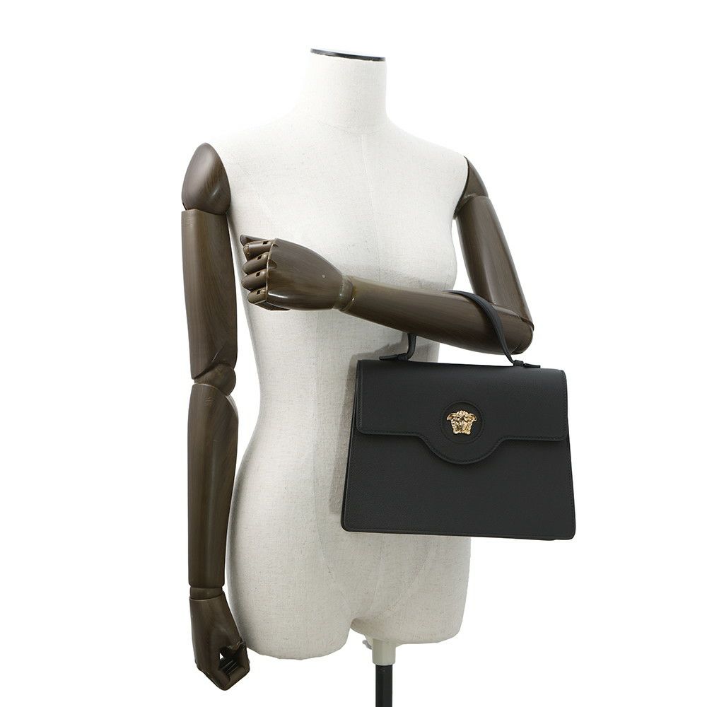 ヴェルサーチェ ハンドバッグ メデュ―サ VERSACE  2wayショルダー 黒