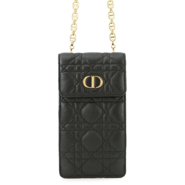 クリスチャン・ディオール スマホケース カナージュ Caro カロ フォンホルダー カーフレザー S5105UWHC_M900 黒