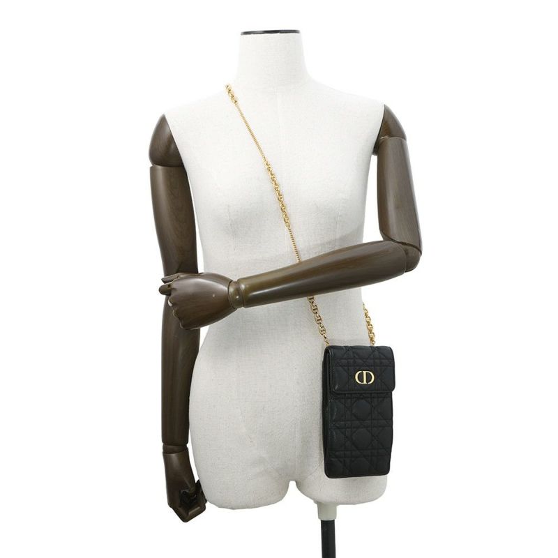 クリスチャン・ディオール スマホケース カナージュ Caro カロ フォンホルダー カーフレザー S5105UWHC_M900 黒