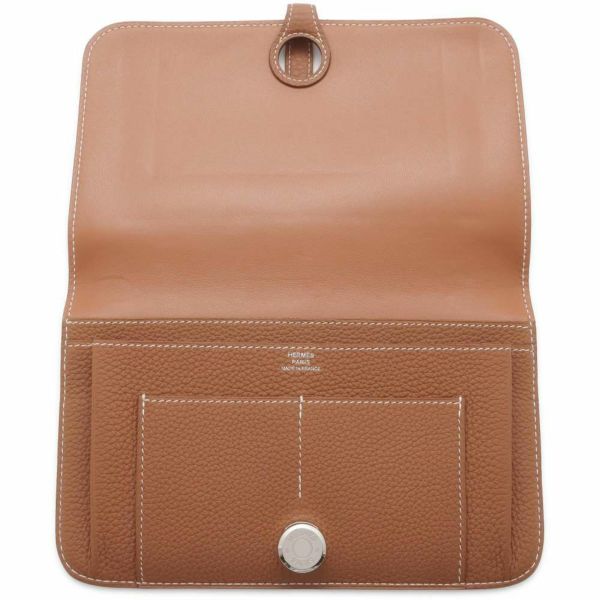 エルメス 長財布 ドゴンGM デュオ ゴールド/シルバー金具 トゴ Y刻印 HERMES 財布