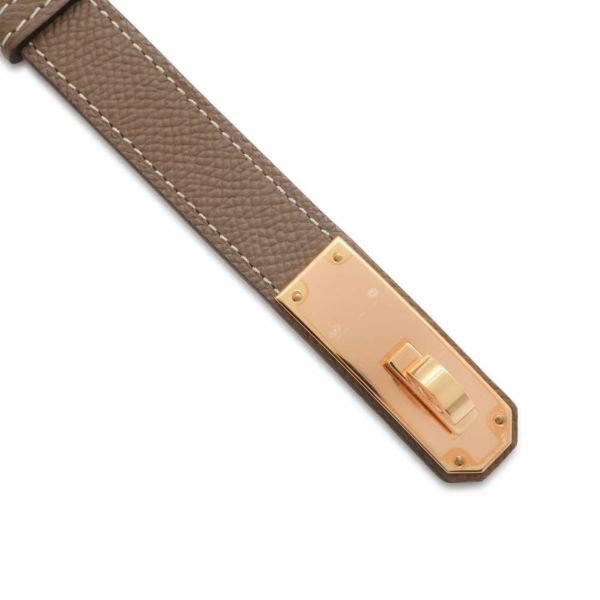 エルメス ケリーベルト エトゥープ/ピンクゴールド金具 ヴォーエプソン B刻印 HERMES べルト