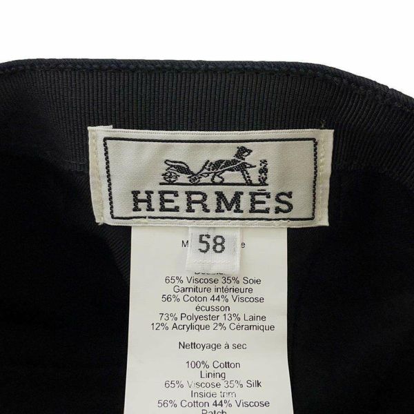 エルメス キャップ デイヴィス・Hセリエ コットン サイズ58 HERMES 帽子 黒