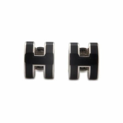 エルメス ピアス ミニ・ポップアッシュ ブラック/シルバー金具 HERMES アクセサリー 黒 安心保証 |  中古・新品ブランド販売ギャラリーレア公式通販