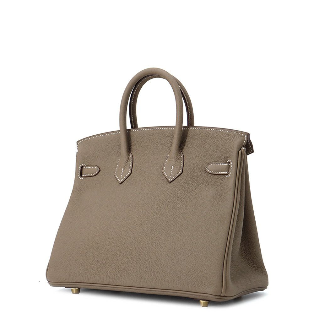 エルメス バーキン25 ヴェルソ エトゥープ/マロンフォンセ/シャンパンゴールド金具 トゴ W刻印 HERMES Birkin ハンドバッグ