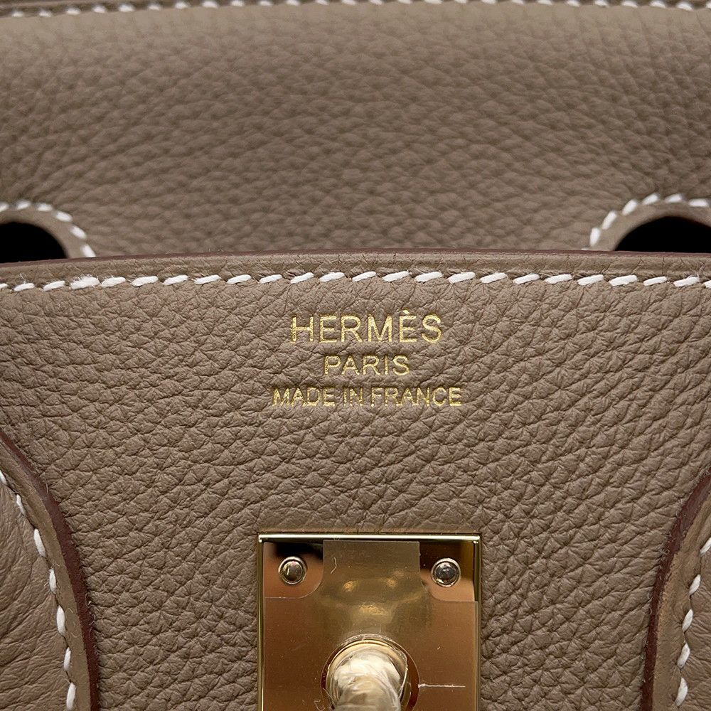 エルメス バーキン25 ヴェルソ エトゥープ/マロンフォンセ/シャンパンゴールド金具 トゴ W刻印 HERMES Birkin ハンドバッグ