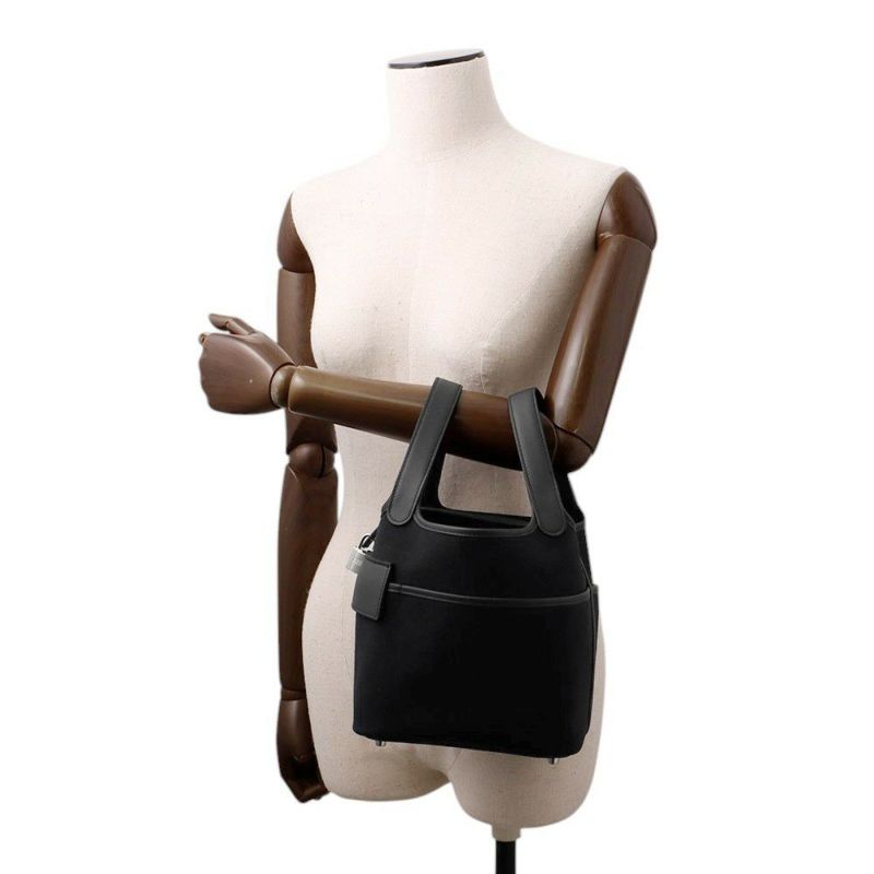 エルメス ハンドバッグ ピコタンロックPM カーゴ ブラック/シルバー金具 トワルゴエラン/スイフト K刻印 黒