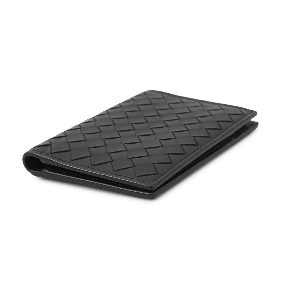 ボッテガヴェネタ カードケース イントレチャート カーフレザー 464902 BOTTEGA VENETA パスケース 黒