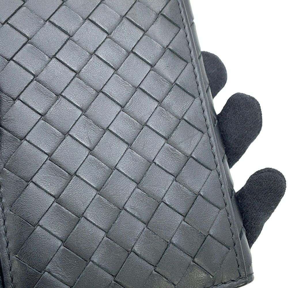 ボッテガヴェネタ カードケース イントレチャート カーフレザー 464902 BOTTEGA VENETA パスケース 黒