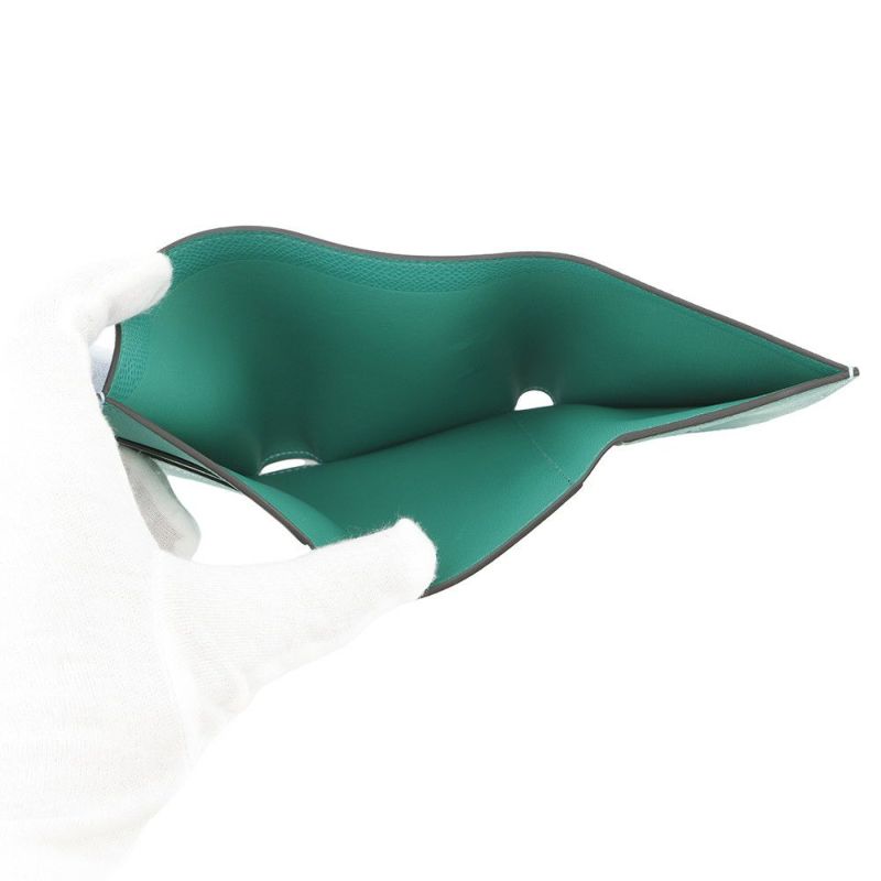 エルメス 三つ折り財布 ベアンコンビネ ヴェルソ セレステ/ヴェールジェイド/シルバー金具 エプソン B刻印 財布