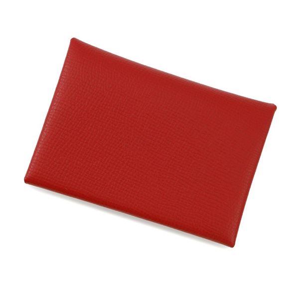 エルメス コインケース カルヴィ デュオ ルージュカザック/シルバー金具 エプソン U刻印