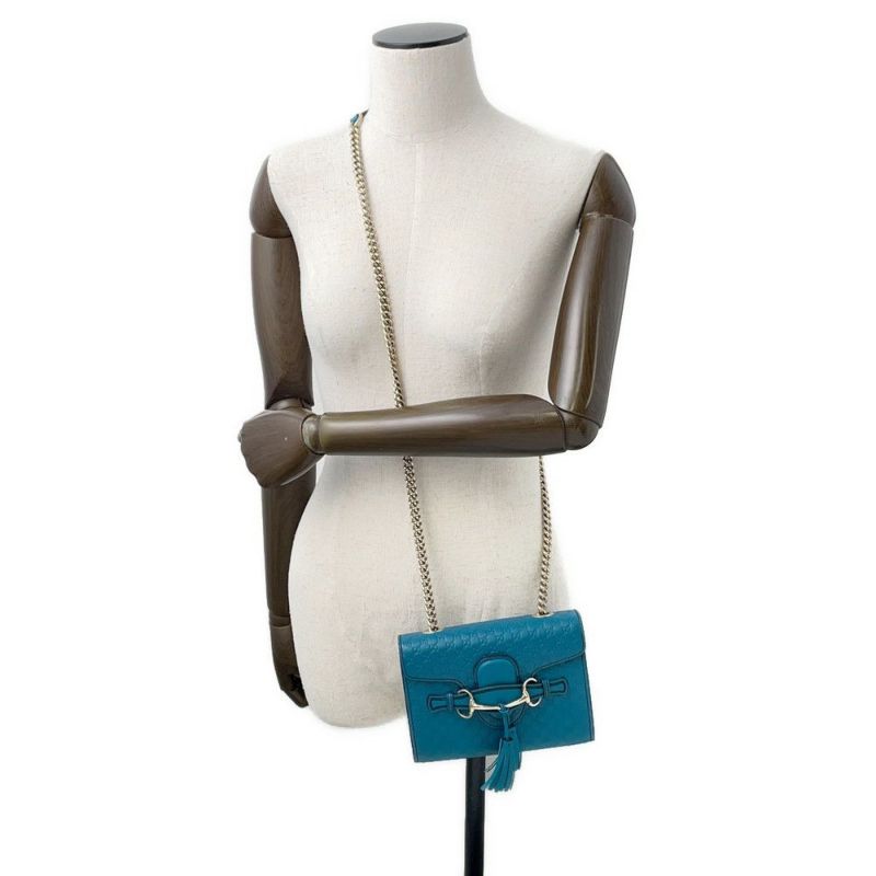 グッチ チェーンショルダーバッグ EMILY エミリー マイクログッチシマレザー タッセル付き 449636 GUCCI アウトレット品