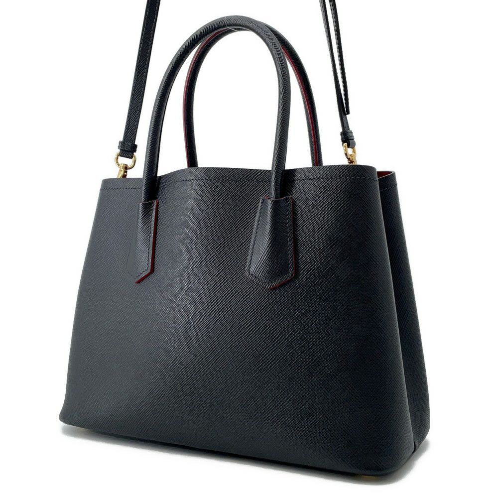 プラダ トートバッグ ドゥーブレ スモールバッグ レザー 1BG887 PRADA 2wayショルダーバッグ 黒