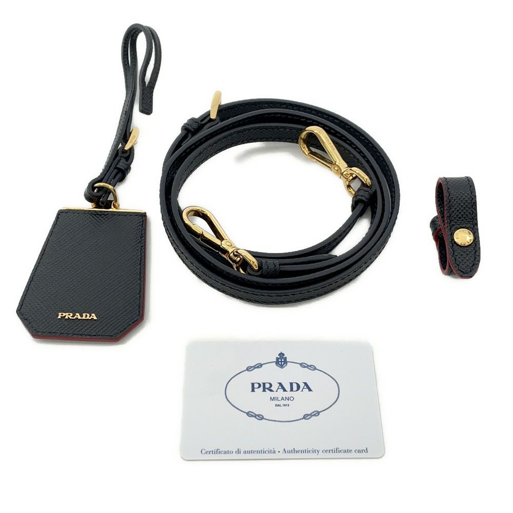 プラダ トートバッグ ドゥーブレ スモールバッグ レザー 1BG887 PRADA 2wayショルダーバッグ 黒