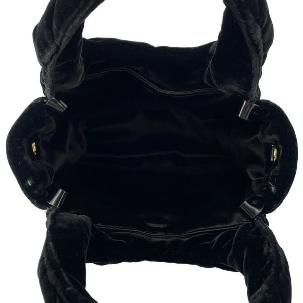 プラダ ハンドバッグ トライアングルロゴ ミニ ベルベット 1BA359 2wayショルダー 黒