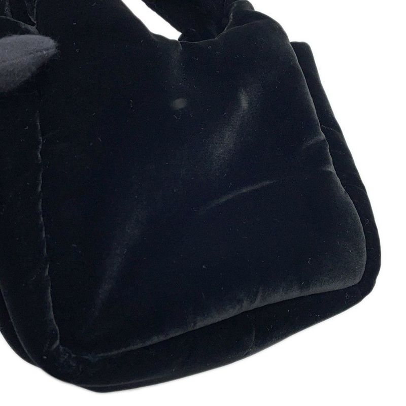 プラダ ハンドバッグ トライアングルロゴ ミニ ベルベット 1BA359 2wayショルダー 黒