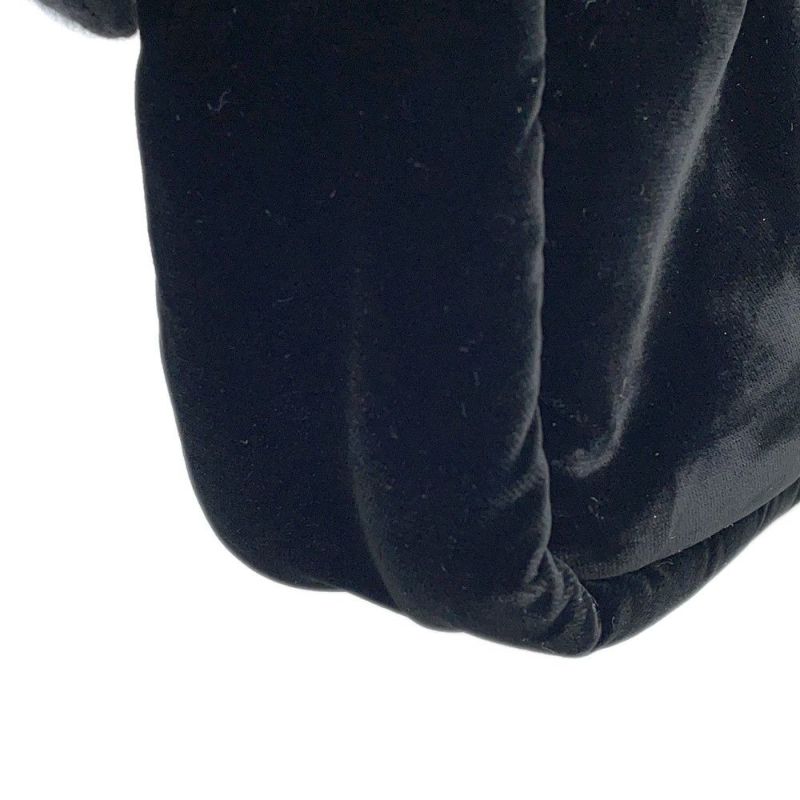 プラダ ハンドバッグ トライアングルロゴ ミニ ベルベット 1BA359 2wayショルダー 黒