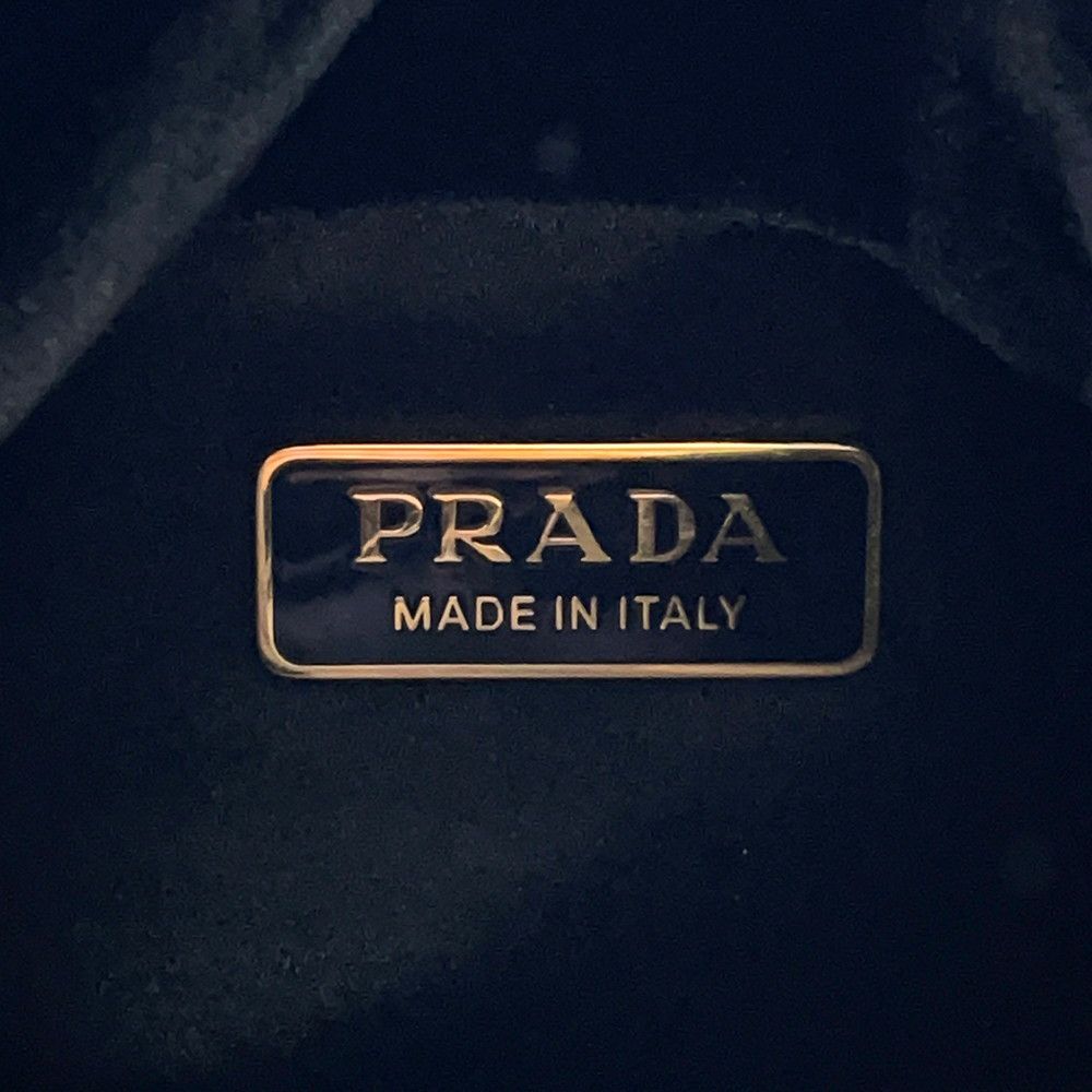 プラダ ハンドバッグ トライアングルロゴ ミニ ベルベット 1BA359 2wayショルダー 黒