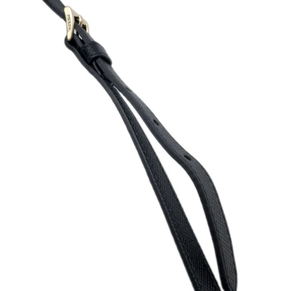 プラダ ハンドバッグ ロゴ サフィアーノ キャンバス BN2595 PRADA 2wayショルダー 黒 白