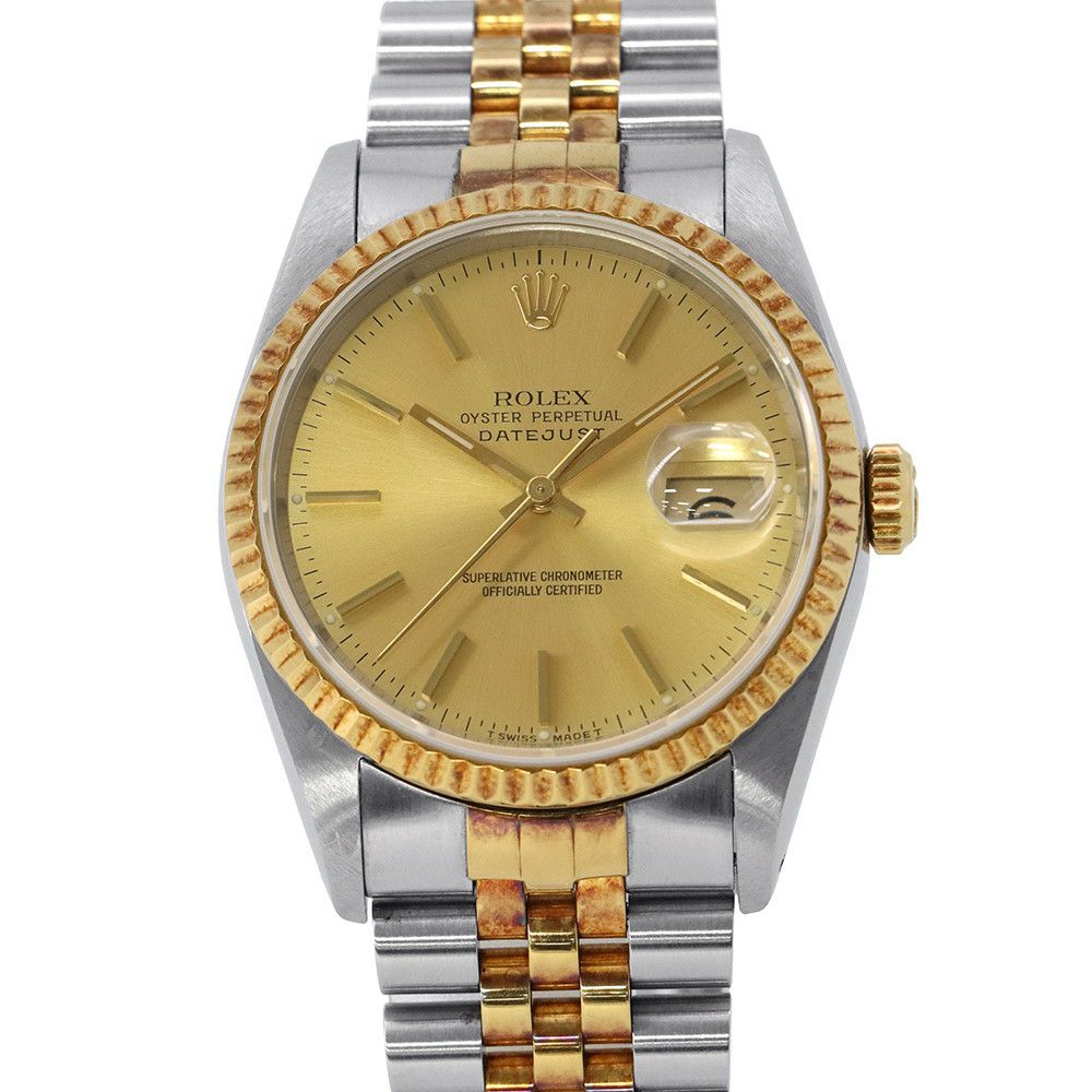 ロレックス デイトジャスト36 C番 SS/K18YG 16233 ROLEX 腕時計 シャンパン文字盤