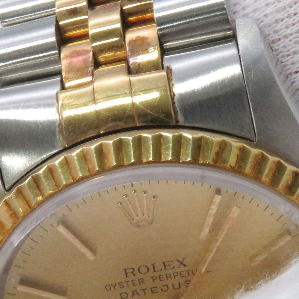 ロレックス デイトジャスト36 C番 SS/K18YG 16233 ROLEX 腕時計 シャンパン文字盤