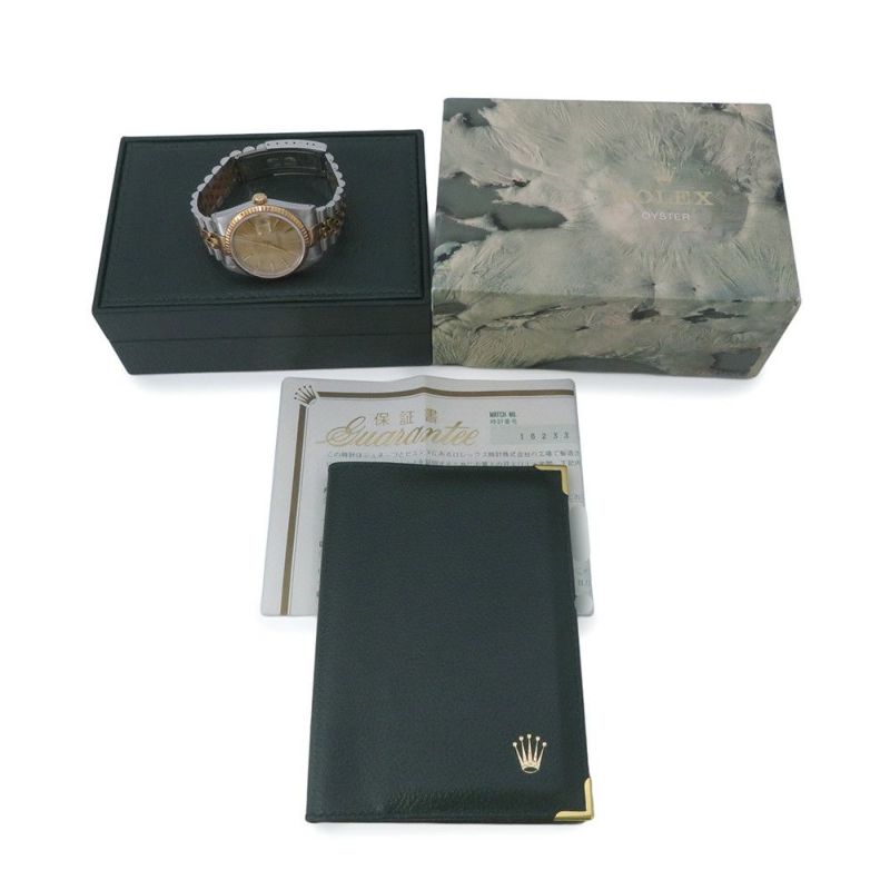 ロレックス デイトジャスト36 C番 SS/K18YG 16233 ROLEX 腕時計 シャンパン文字盤