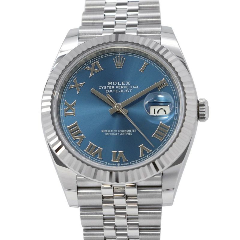ロレックス デイトジャスト41 SS/K18WG 126334 ROLEX 腕時計 アズーロ ブルー文字盤 ローマン