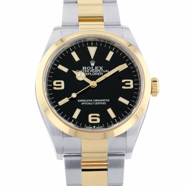 ロレックス エクスプローラー1 SS/K18YG ランダムシリアル ルーレット 124273 ROLEX 腕時計 黒文字盤