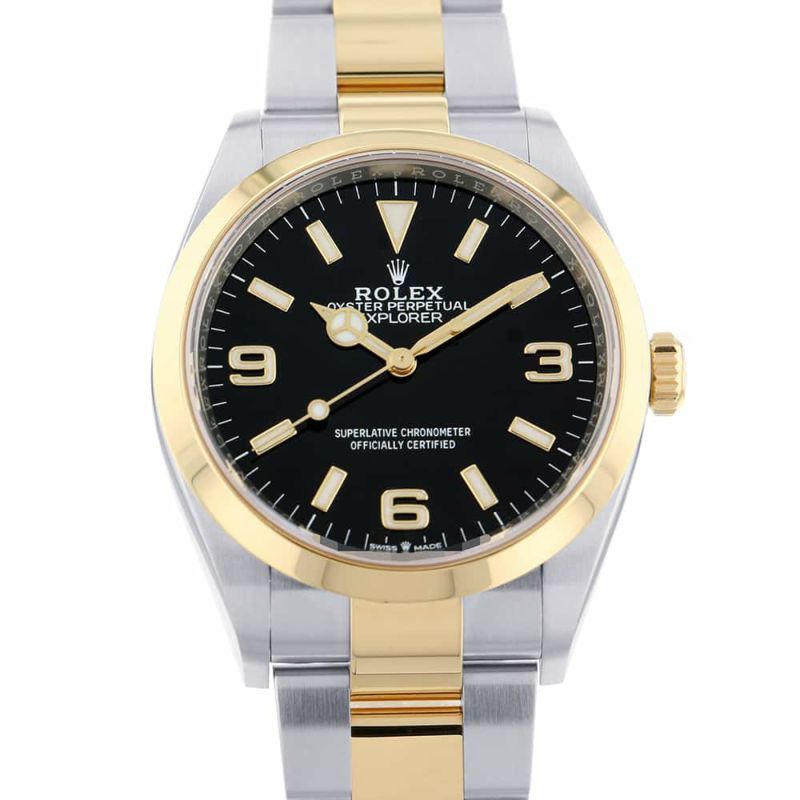 ロレックス エクスプローラー1 SS/K18YG ランダムシリアル ルーレット 124273 ROLEX 腕時計 黒文字盤