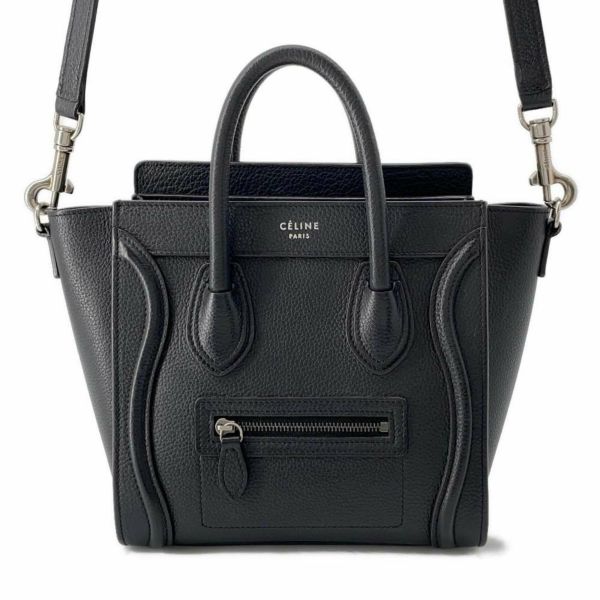 セリーヌ ハンドバッグ ラゲージ ナノショッパー 189243 CELINE バッグ 2wayショルダーバッグ 黒