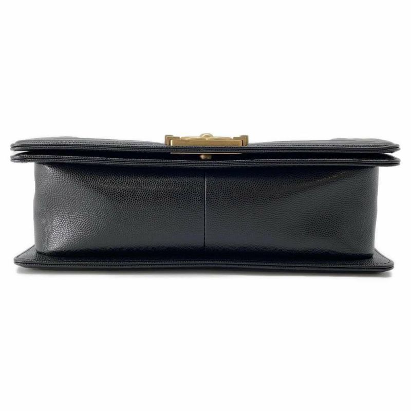 シャネル チェーンショルダーバッグ ボーイシャネル キャビアスキン A67086 CHANEL バッグ 黒