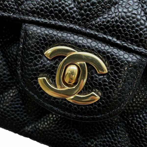 シャネル チェーンショルダーバッグ マトラッセ23 ココマーク ダブルチェーン キャビアスキン A01113 CHANEL 黒