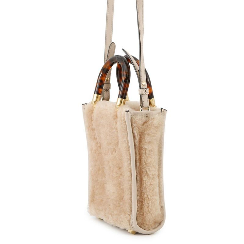 フェンディ ハンドバッグ サンシャイン ショッパー ミニ ムートン 8BS051 2wayショルダーバッグ