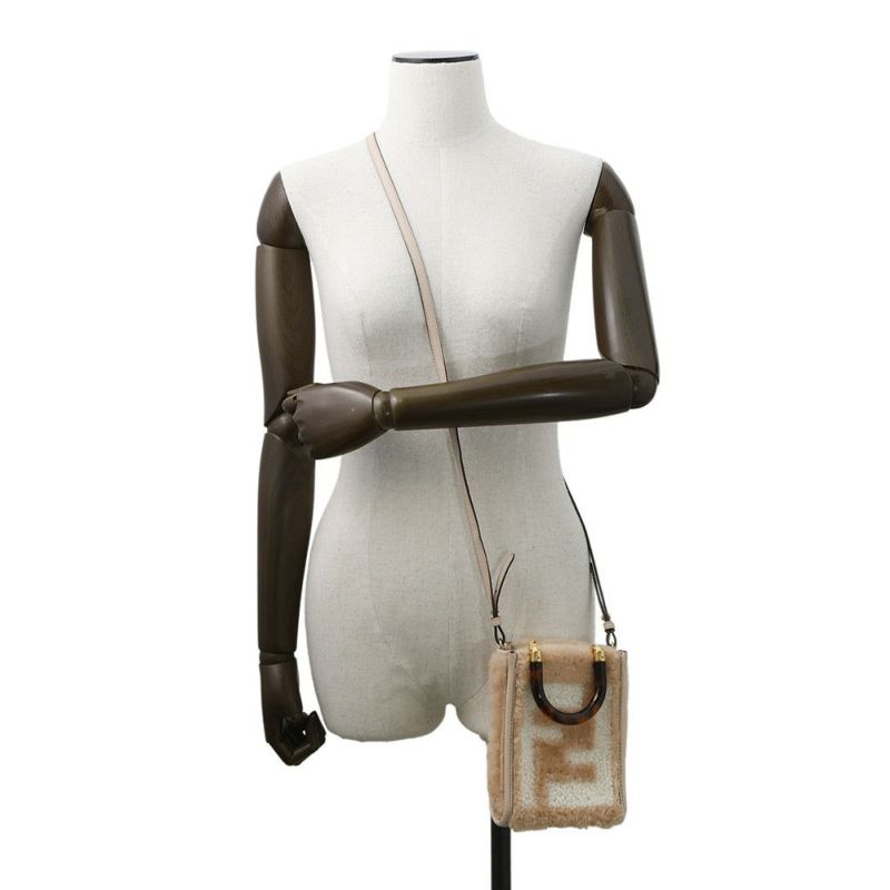 フェンディ ハンドバッグ サンシャイン ショッパー ミニ ムートン 8BS051 2wayショルダーバッグ